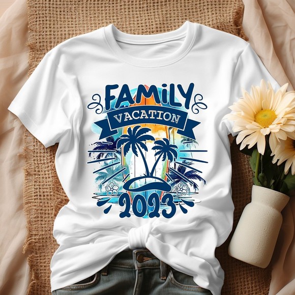 Men's Women's Summer Family Vacation White T-Shirt 2023 Summer Trip Outfit Shirt - Picture 3 of 5